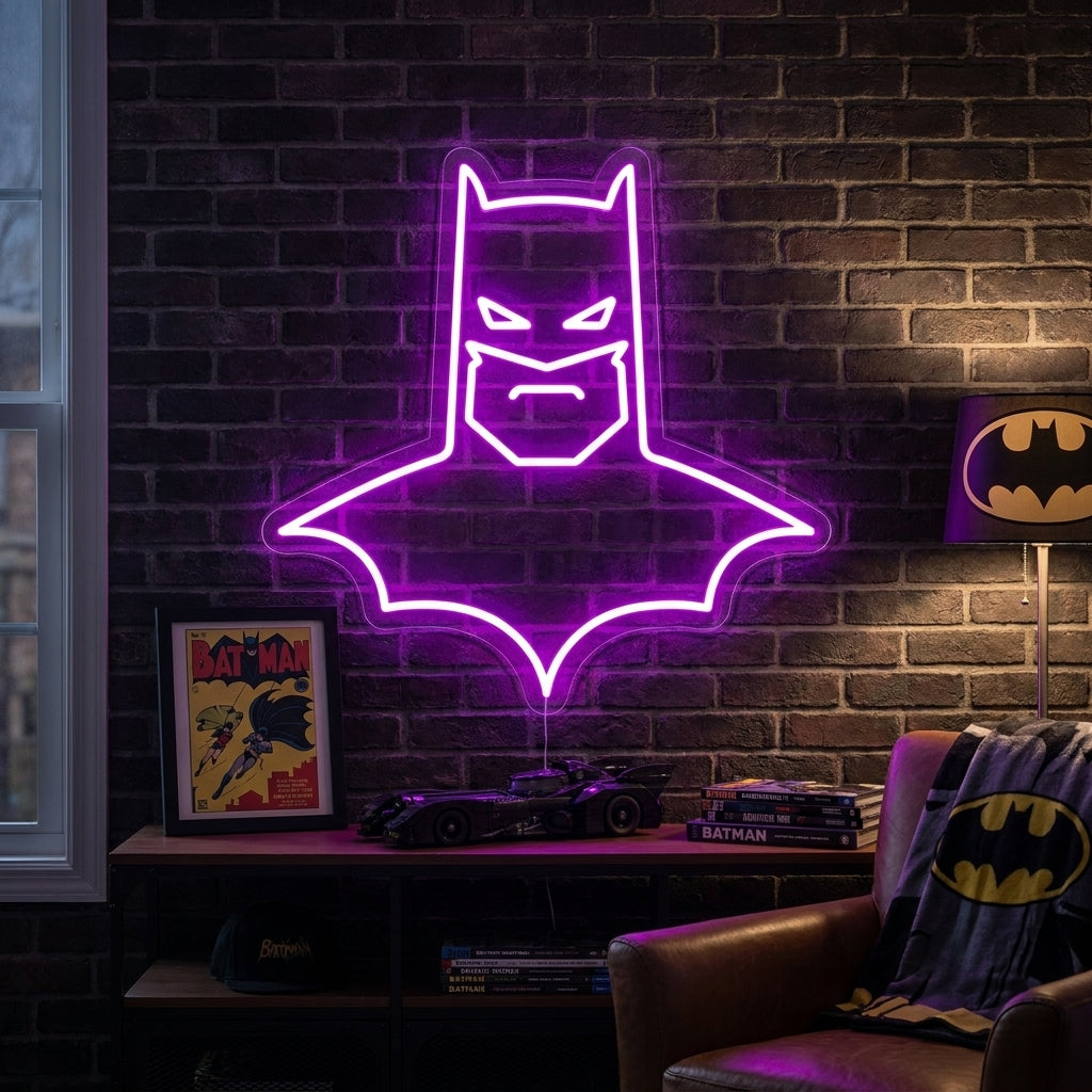 Bat Hero Shadow Neon Sign