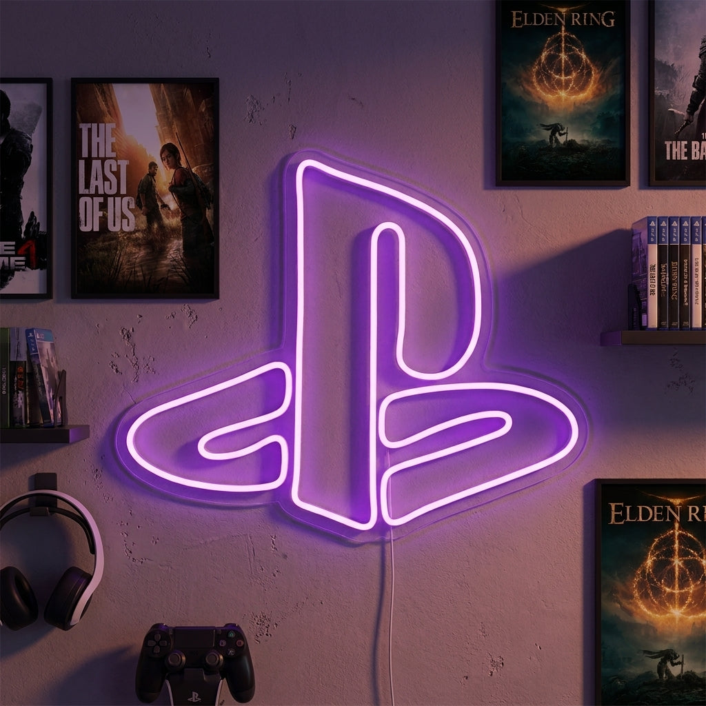 Gaming Button Symbol Neon Sign