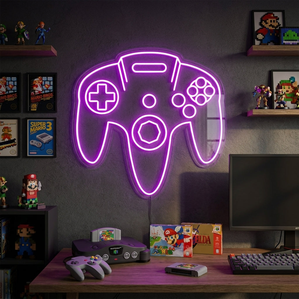 Retro Gaming Controller Neon Sign