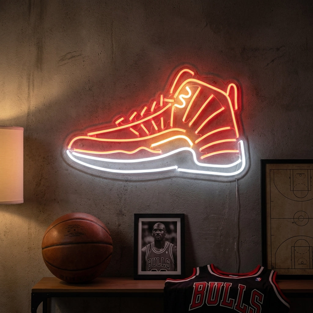 High-Top Basketball Shoe Neon Sign