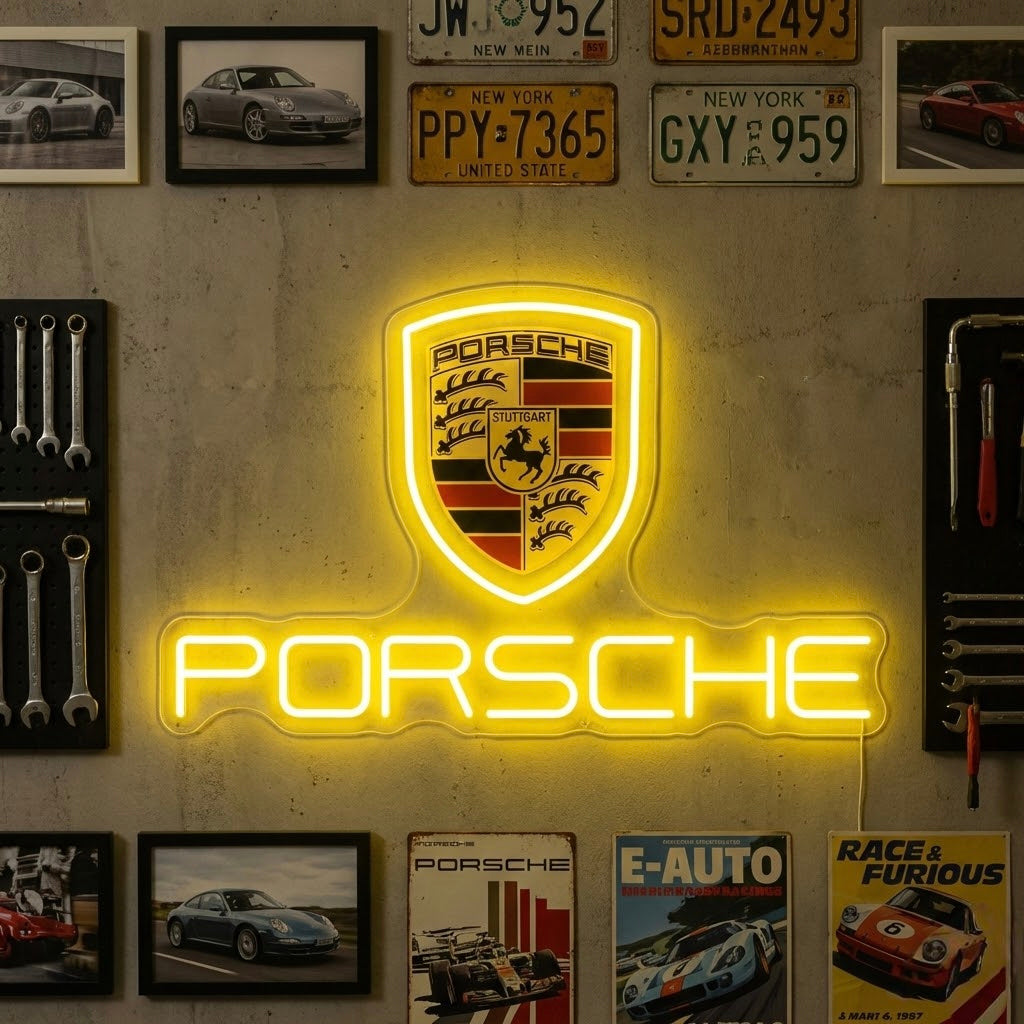 Sports Car Shield Neon Sign