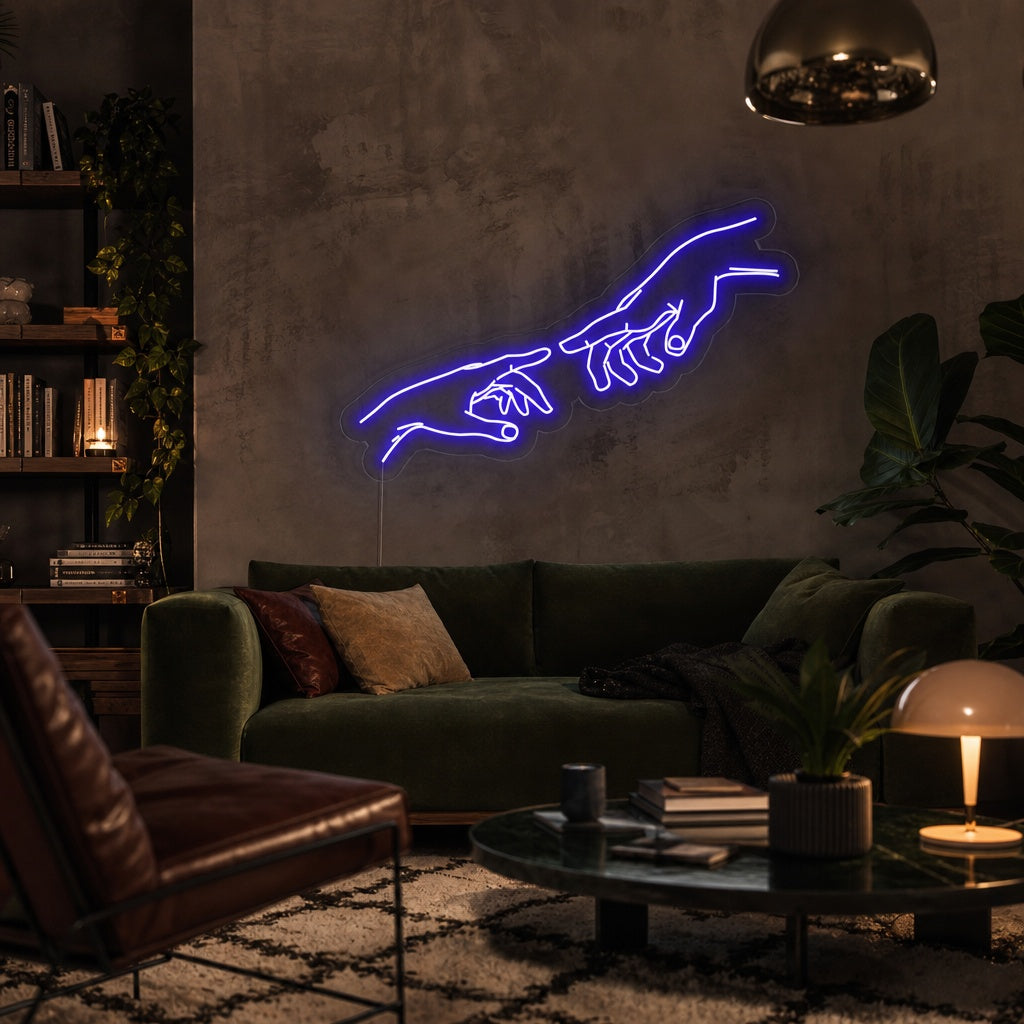 "Hand of God" Neon Sign