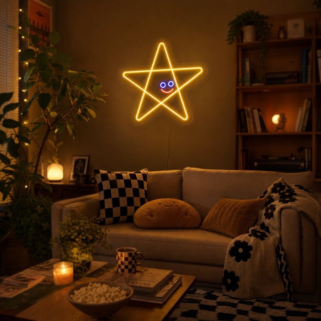 "Happy Star" Neon Sign