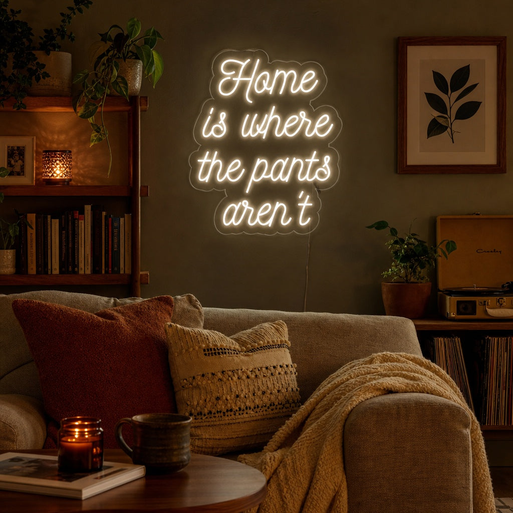 "Home is Where The Pants Arent" Neon Sign