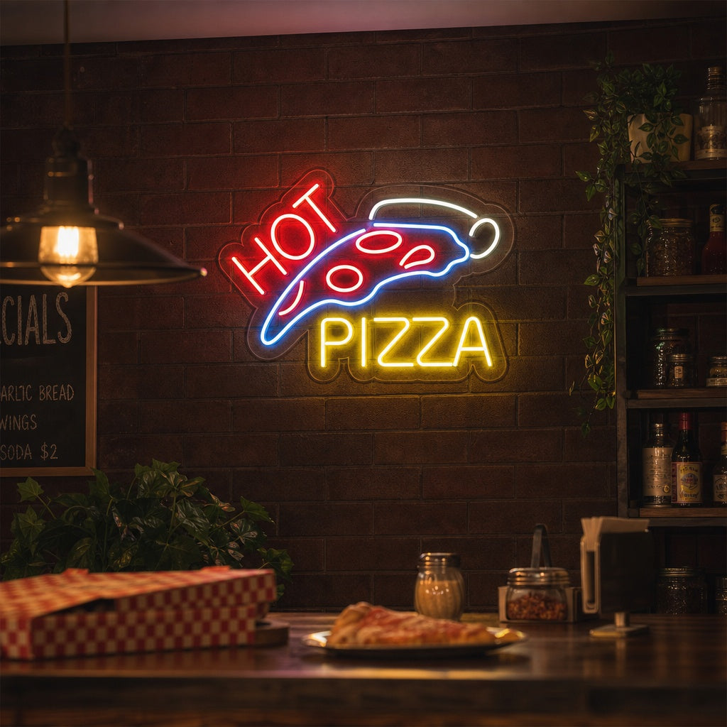 "Hot Pizza" Neon Sign
