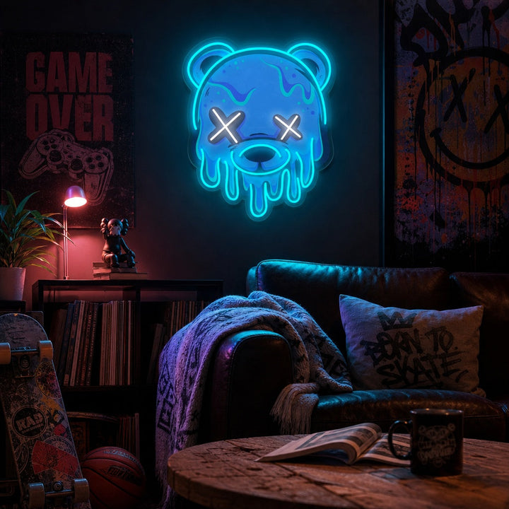 "Ice Head Bear" UV Print LED Neon Sign