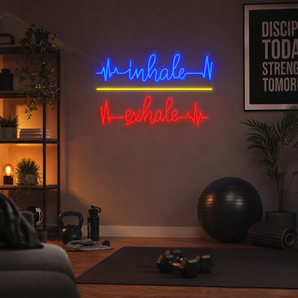 "Inhale Exhale Heartbeat" Neon Sign