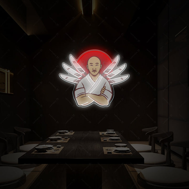 Japanese Chef Neon Sign, Japanese Restaurant Decor