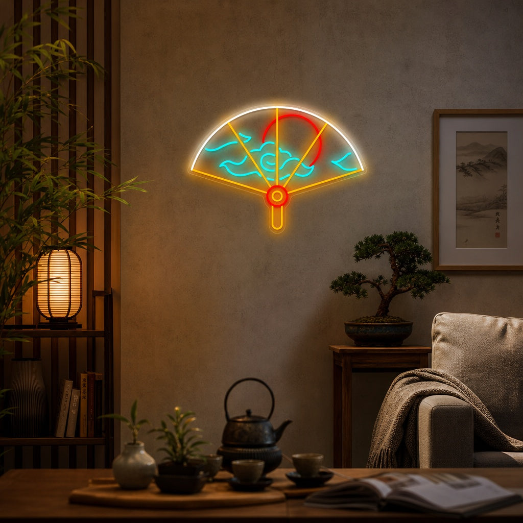 Japanese Fan Neon Sign, Japanese Neon Sign