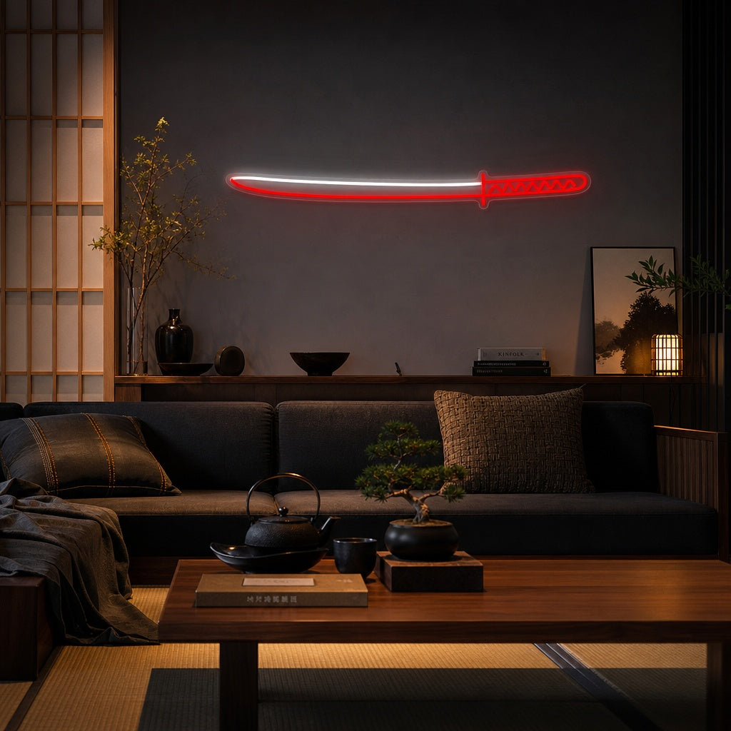 Japanese Sword Neon Sign, Japanese Neon Sign