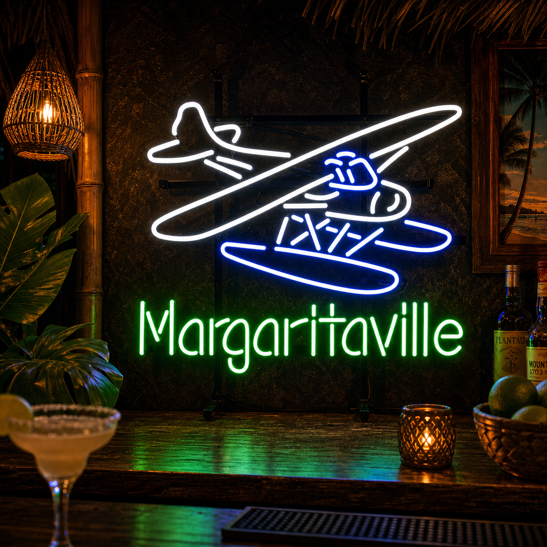 "Jimmy Buffett Margaritaville Airplane Beer" Neon Sign