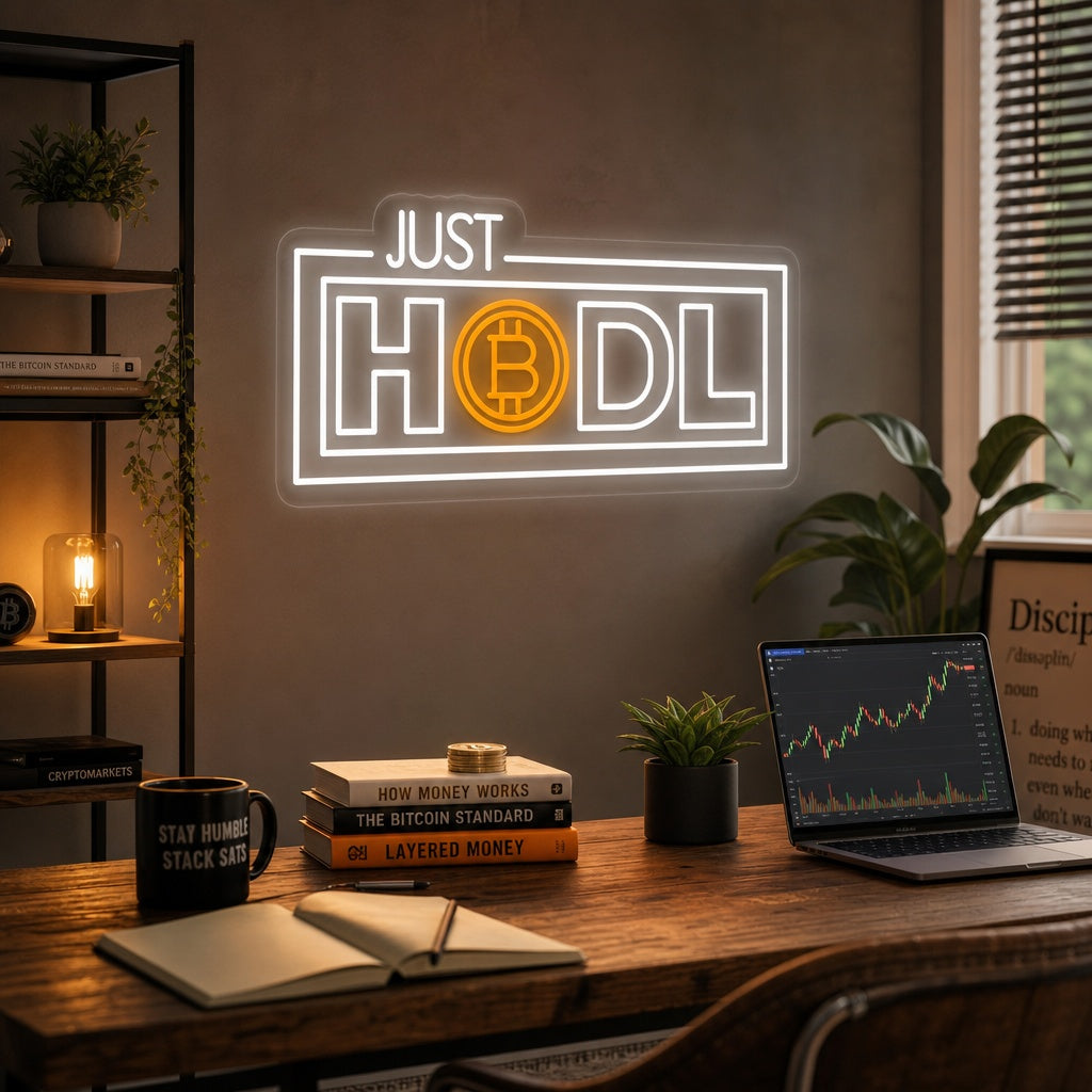 "Just Hodl Crypto" Neon Sign