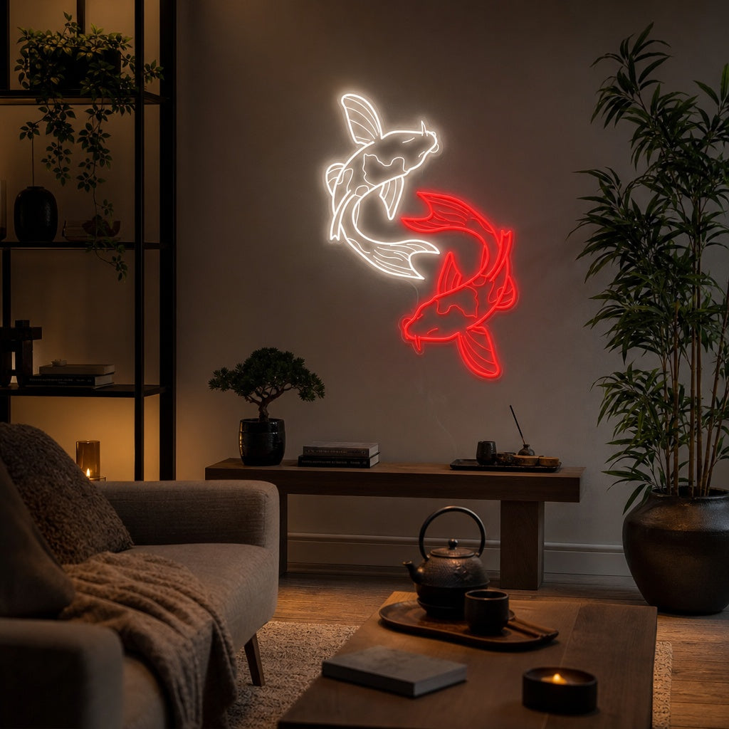 Koi Fish Neon Sign, Japanese Neon Sign