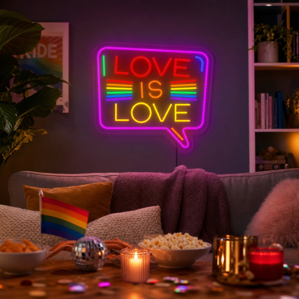 "LGBT Love is Love Rainbow" Neon Sign