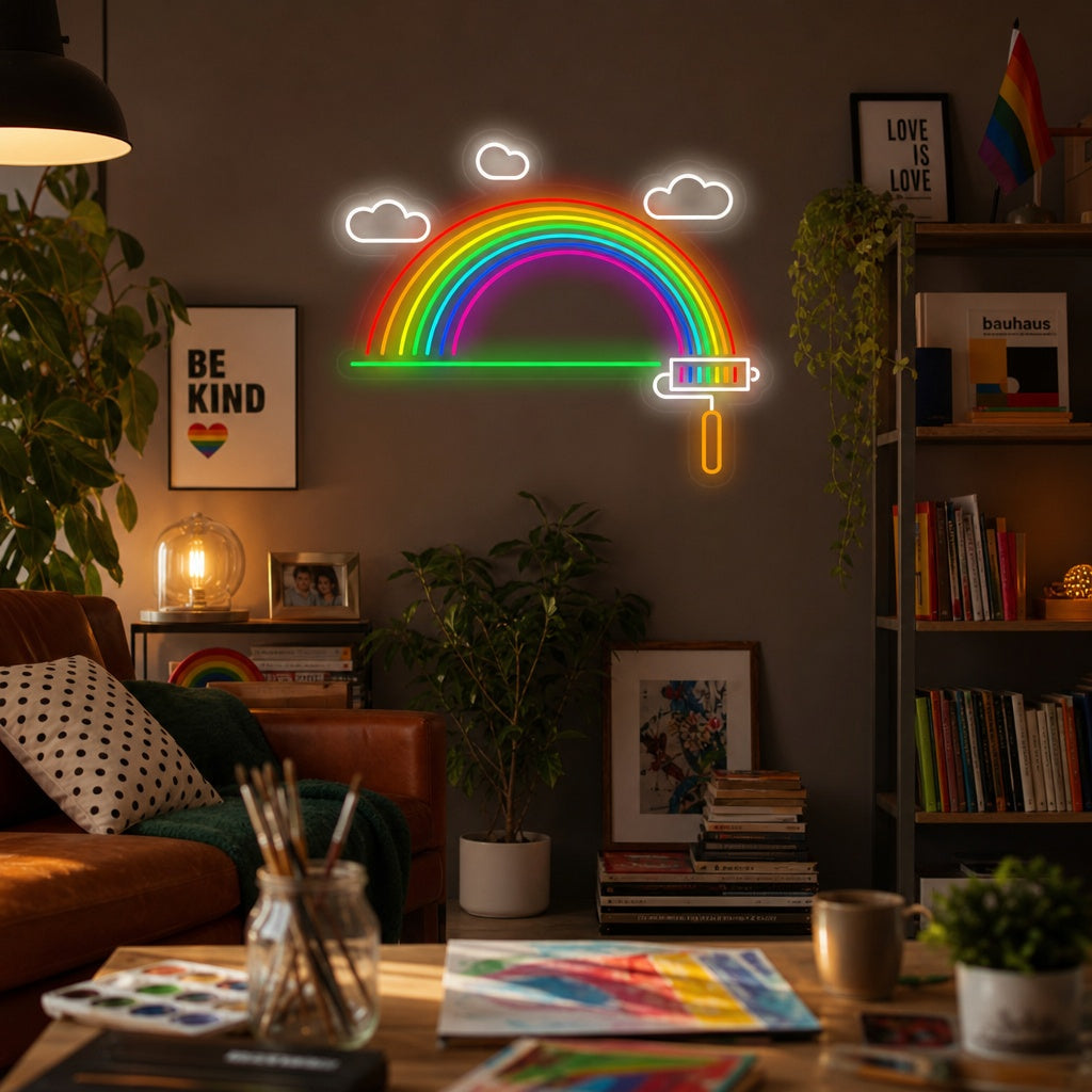 "LGBT Painting Rainbow" Neon Sign