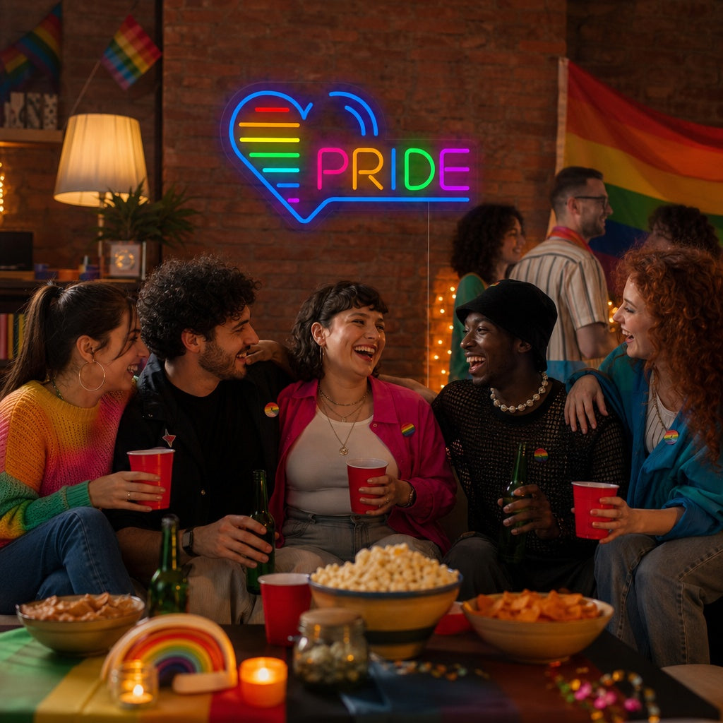 "LGBT Pride Day Heart" Neon Sign