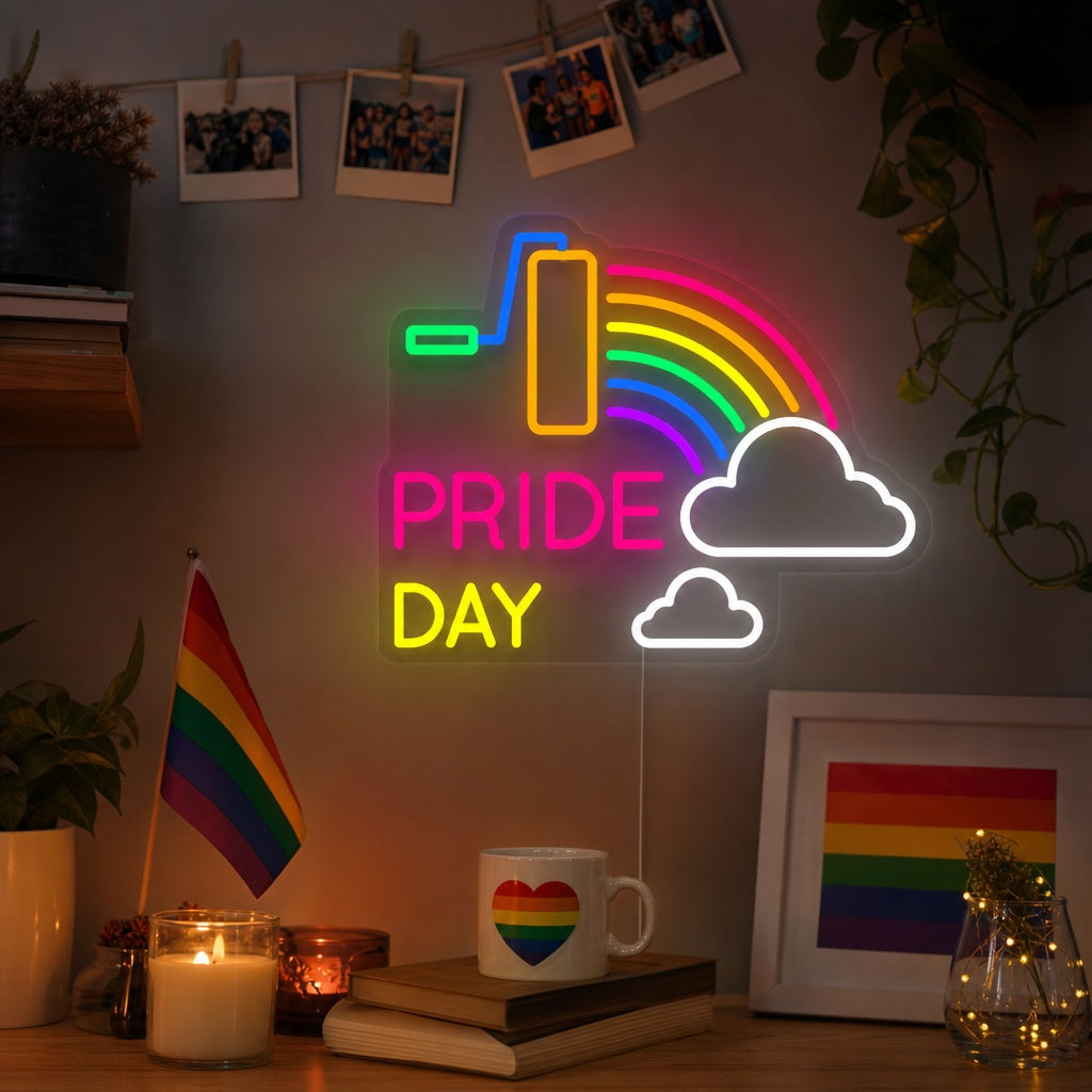 "LGBT Pride Day Rainbow" Neon Sign