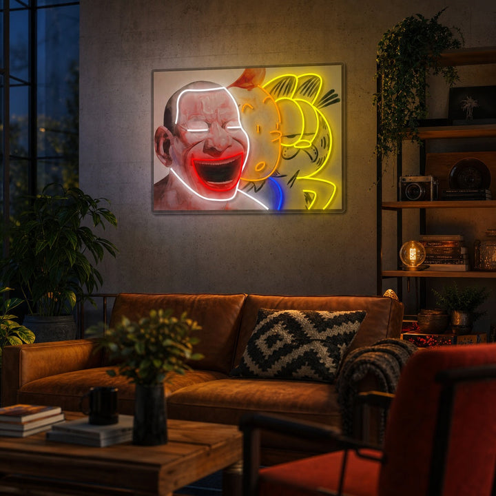 "Laughing Man" UV Print LED Neon Sign