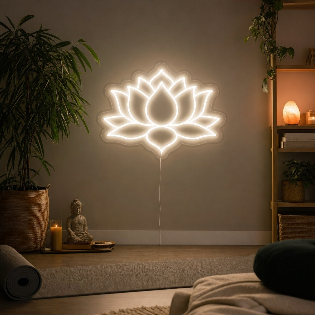 "Lotus Flower Yoga, Yoga Decor" Neon Sign