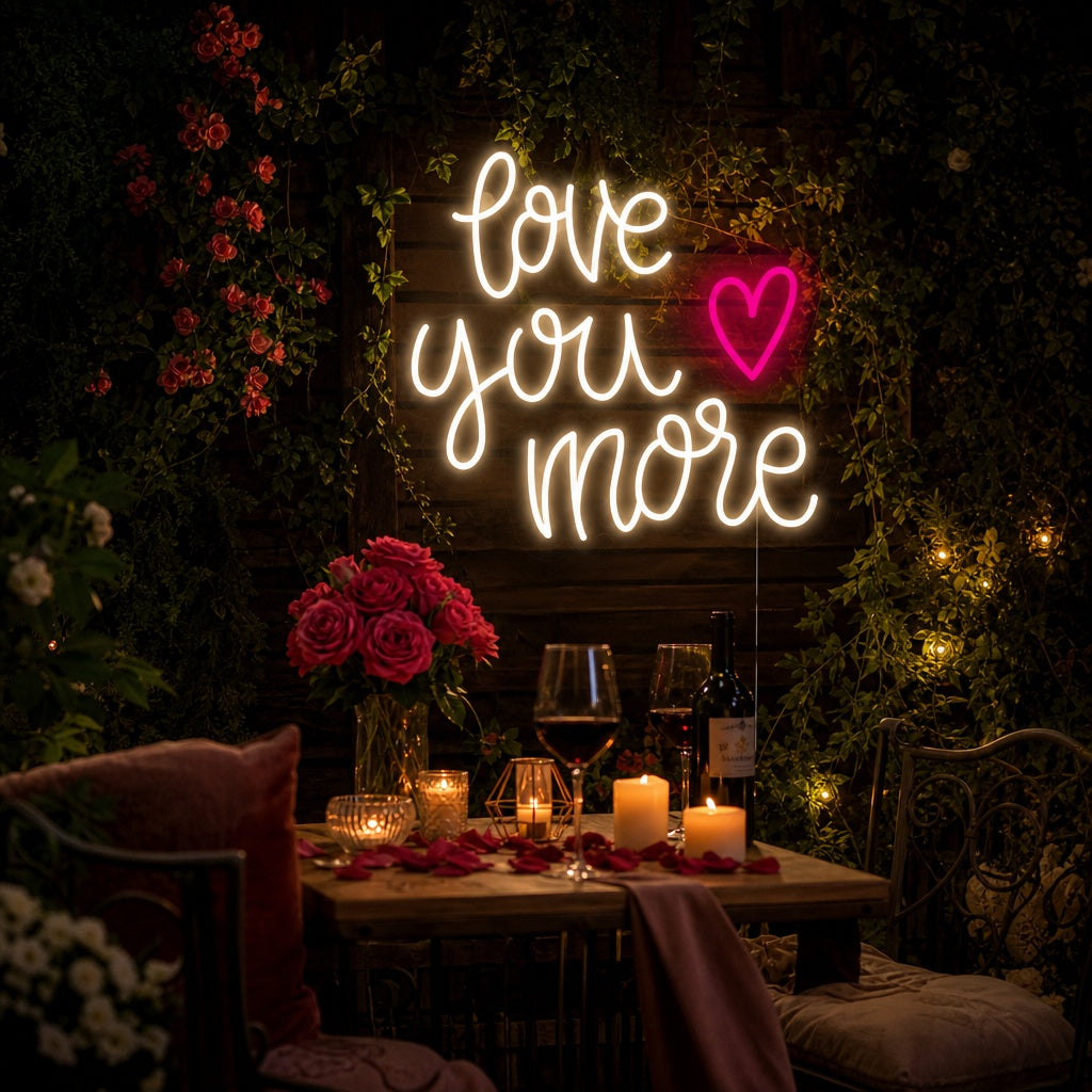 "Love You More Heart" Neon Sign