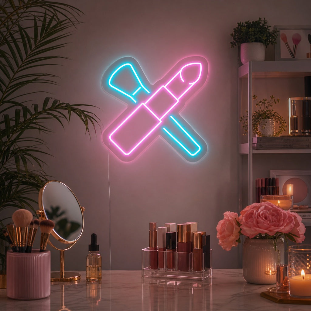 "Makeup Brushes" Neon Sign