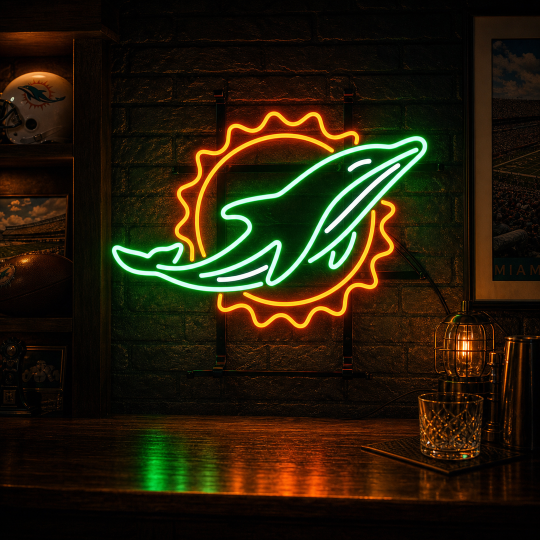 Miami Dolphin Beer Neon Sign