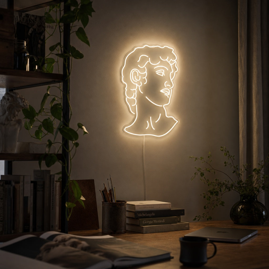 "Michelangelo David" Neon Sign