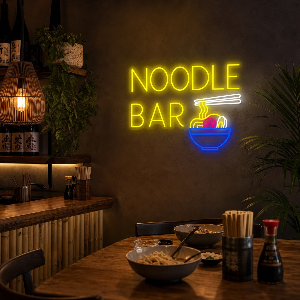 Noodle Bar Neon Sign, Japanese Restaurant Decor