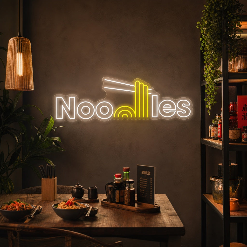 Noodles Neon Sign, Japanese Restaurant Decor