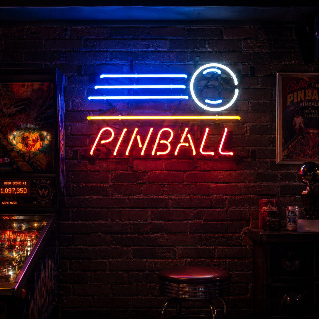 "Pinball Shop Open" Neon Sign
