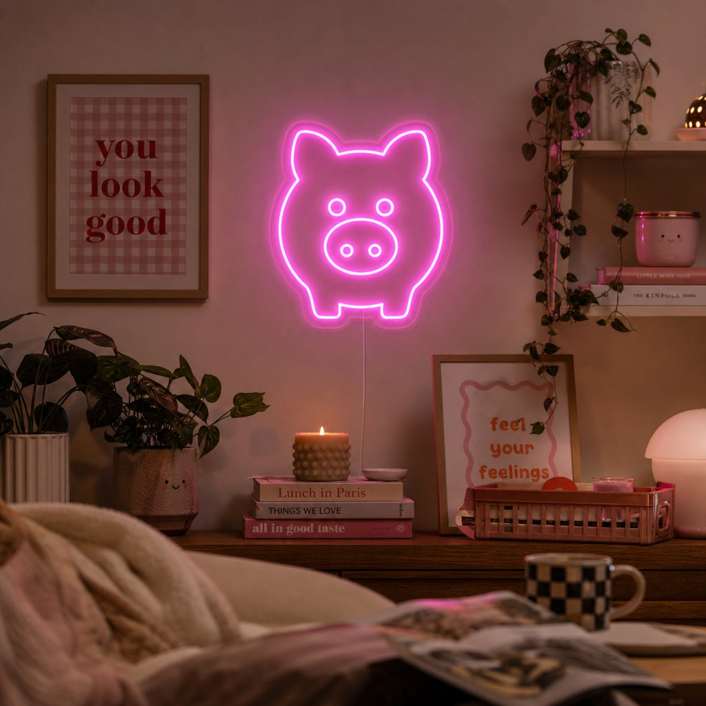 "Pink Pig" Neon Sign