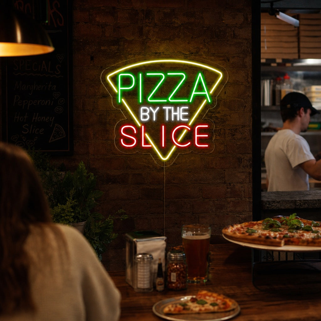 "Pizza By The Slice" Neon Sign