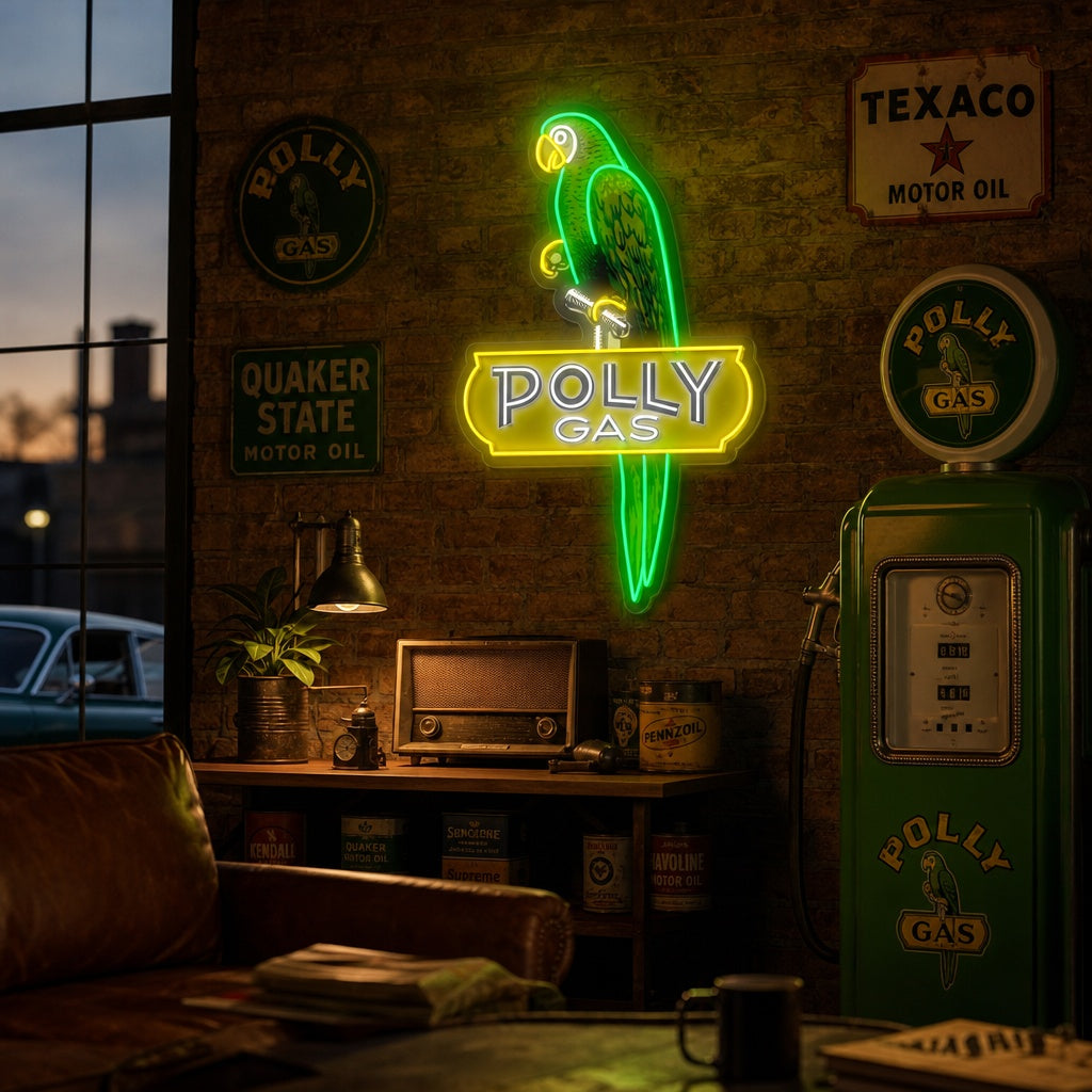 "Poll Gas Logo" UV Print LED Neon Sign