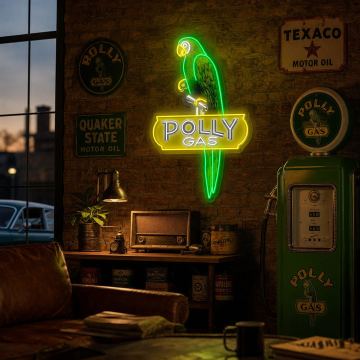 "Poll Gas Logo" UV Print LED Neon Sign