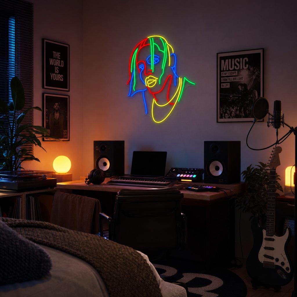 "Pop Music Rapper Singer" Neon Sign
