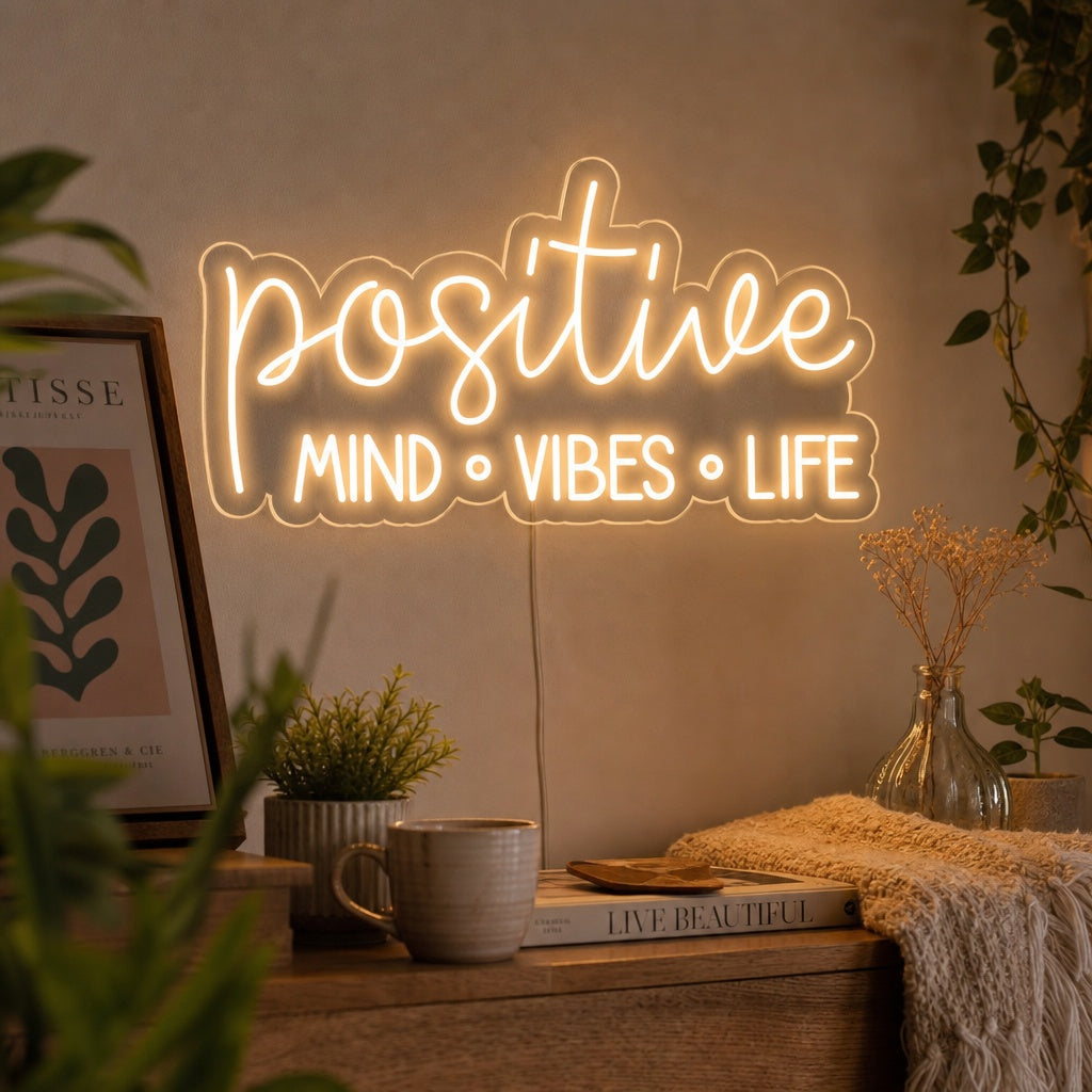 "Positive Mind Vibes Life" Neon Sign