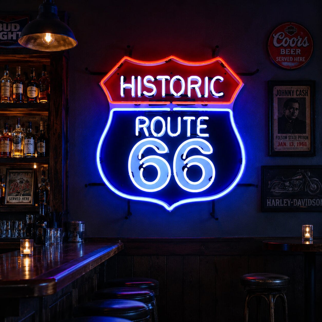 "Route 66" Neon Sign