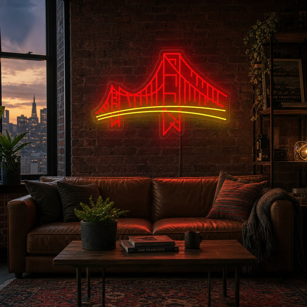"San Francisco Golden Gate Bridge" Neon Sign
