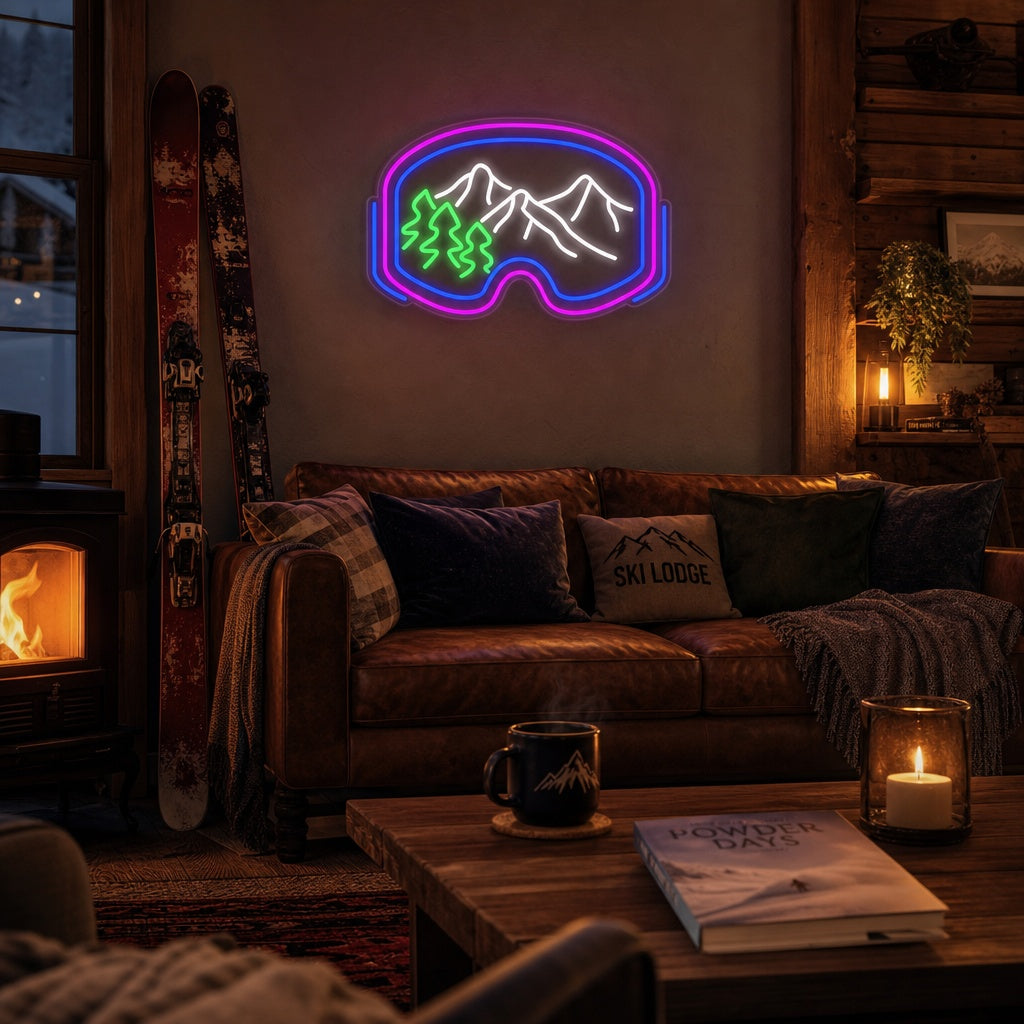 "Ski Goggles Skiing Sports" Neon Sign