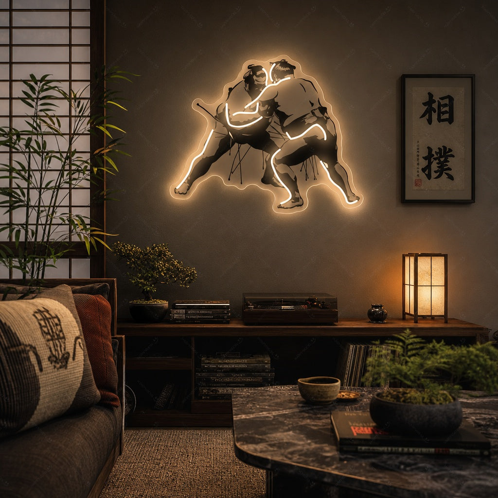 Sumo Male Neon Sign, Japanese Neon Sign