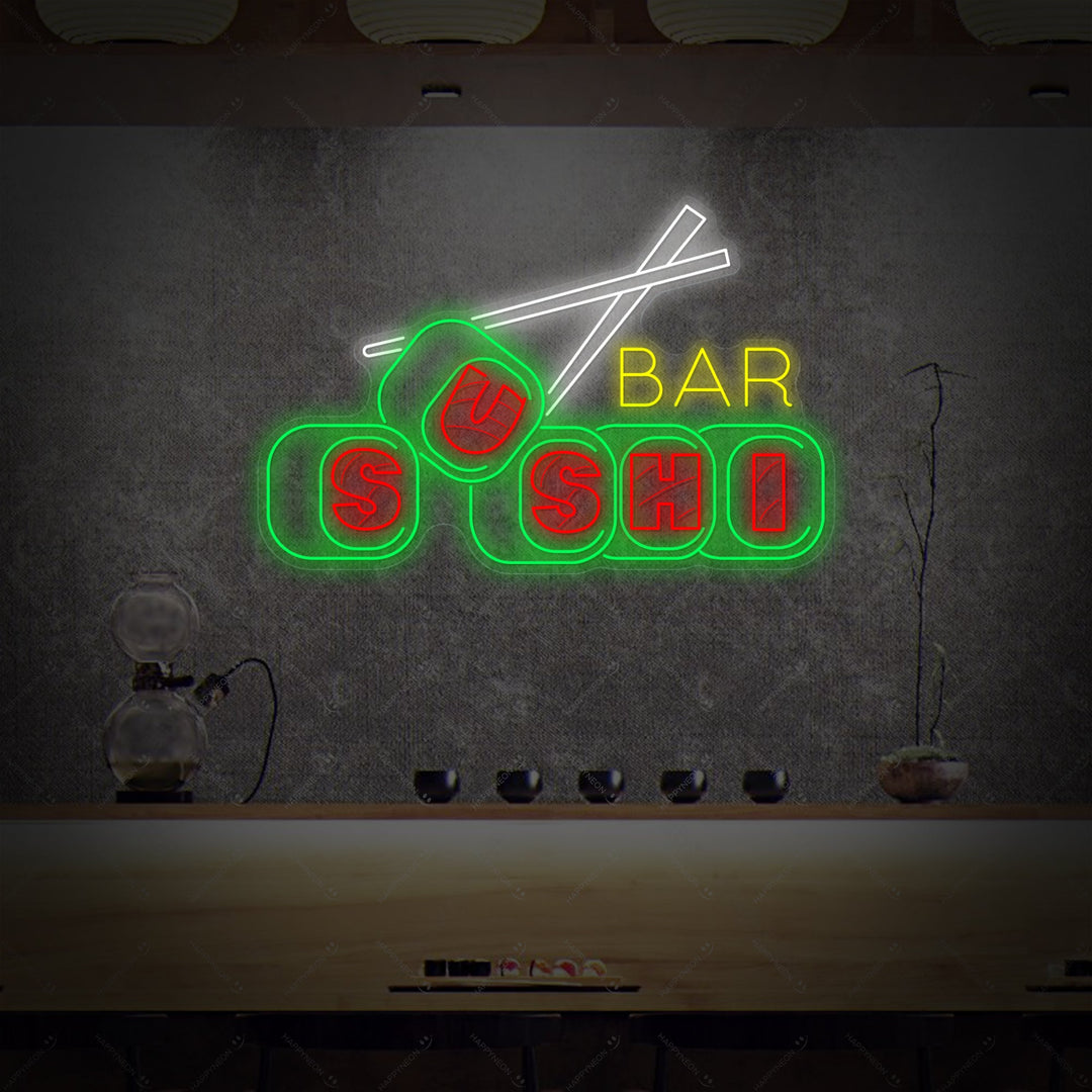 Sushi Bar Neon Sign, Japanese Restaurant Decor