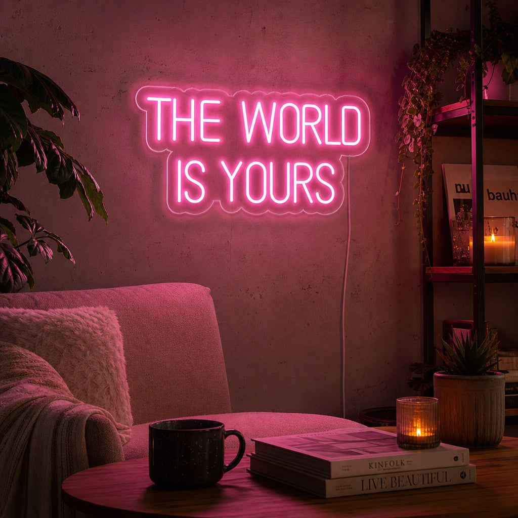 "The World is Yours" Neon Sign