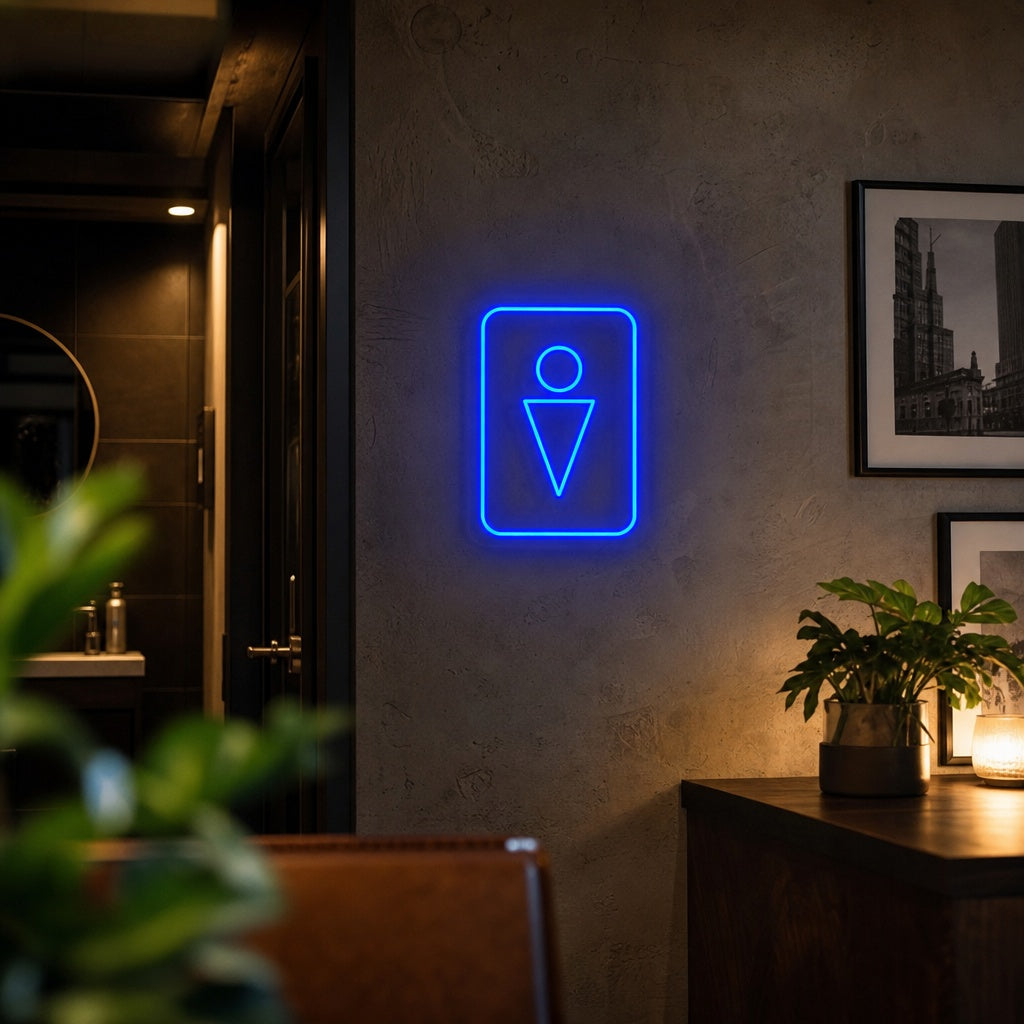 "Toilet WC Man Symbol" Neon Sign