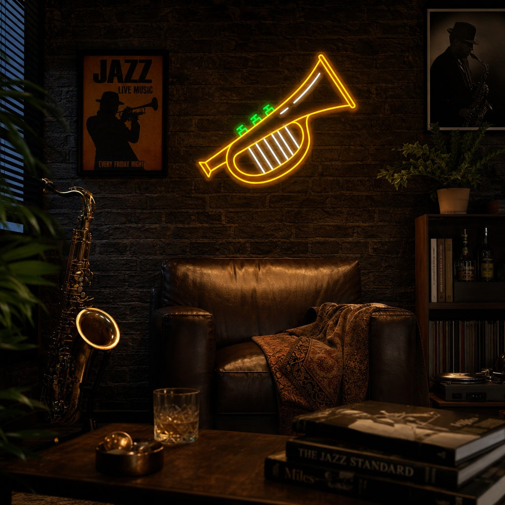 "Trumpet Jazz" Neon Sign