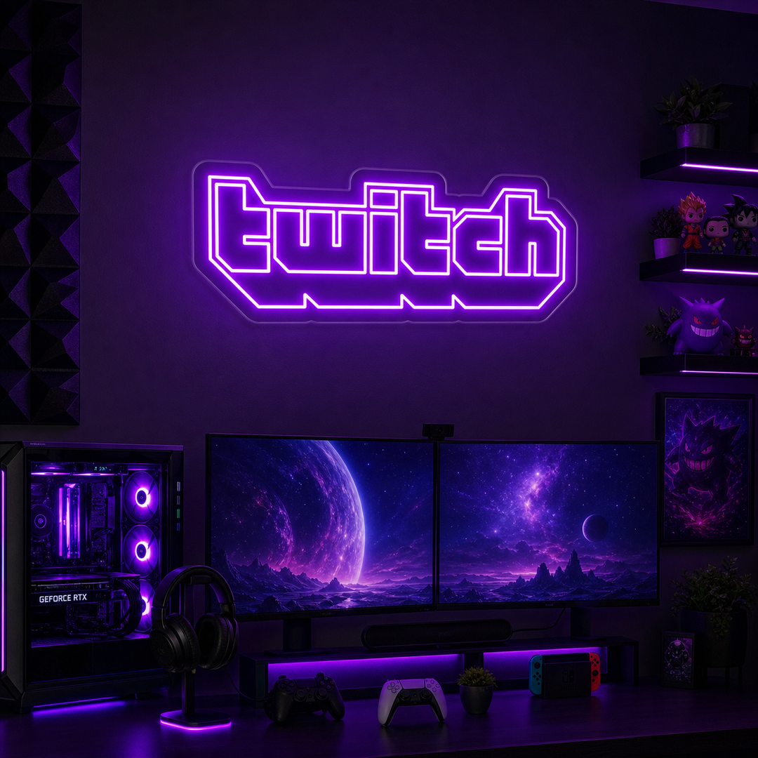 "Twitch, Game Decor, Game Wall Art" Neon Sign