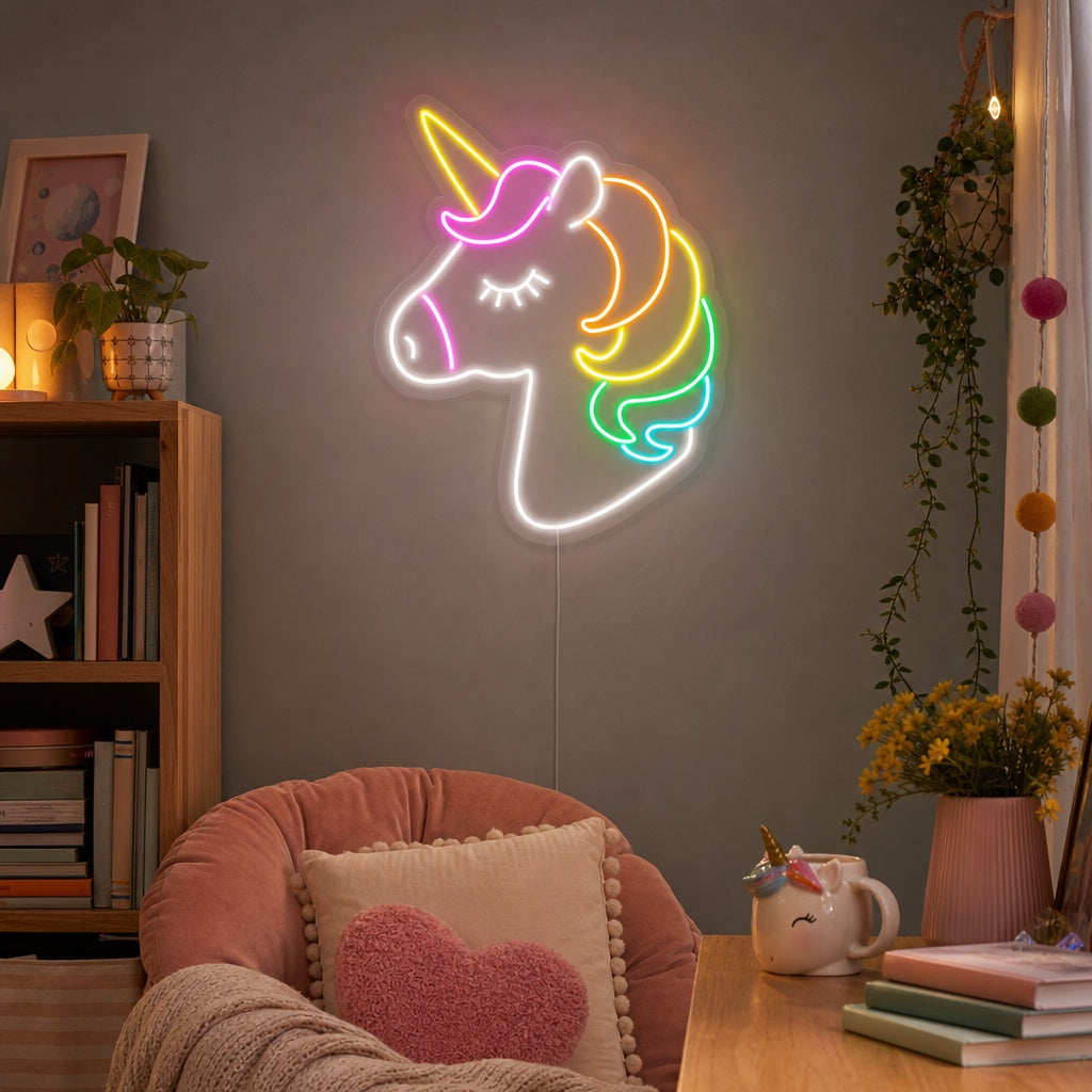 "Unicorn Head" Neon Sign