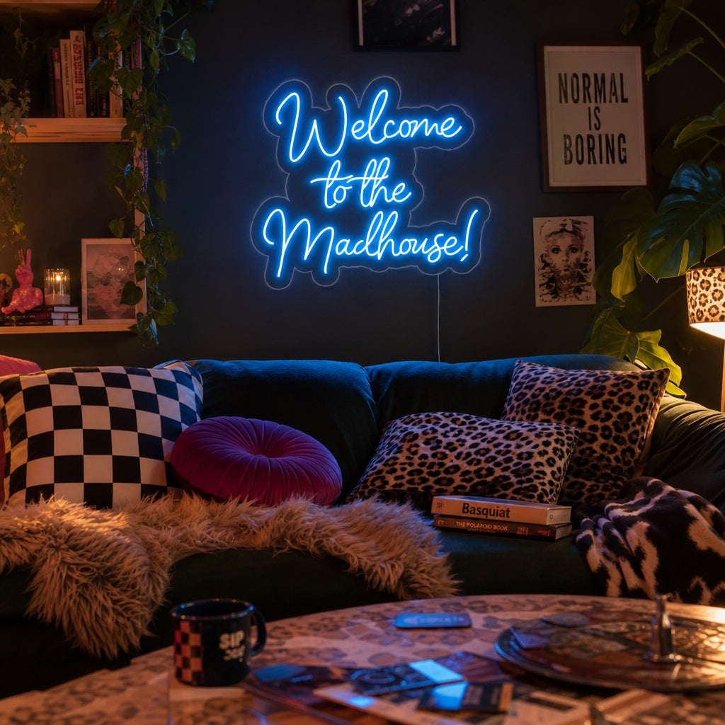 "Welcome to the Madhouse" Neon Sign