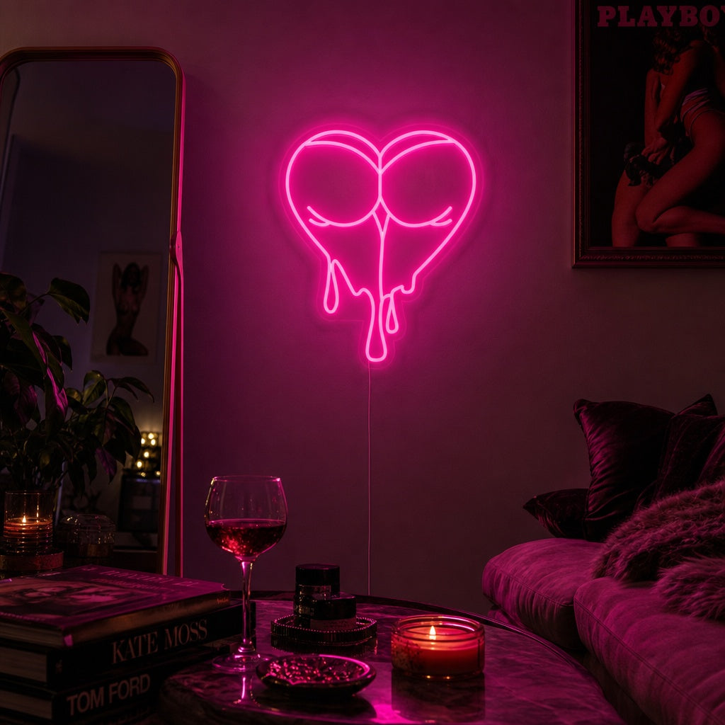 "Wet Ass Melting Heart" Neon Sign