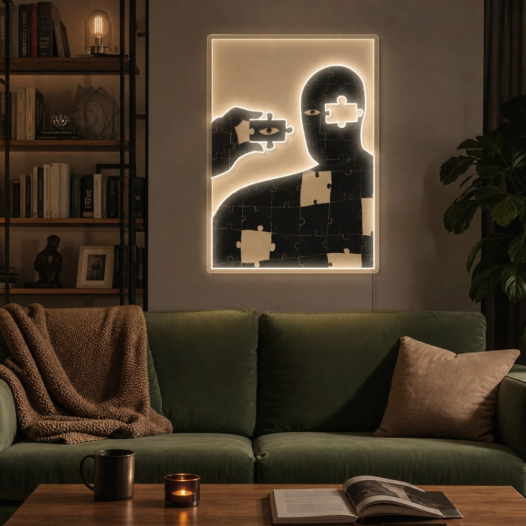 "Whole Puzzle" UV Print LED Neon Sign