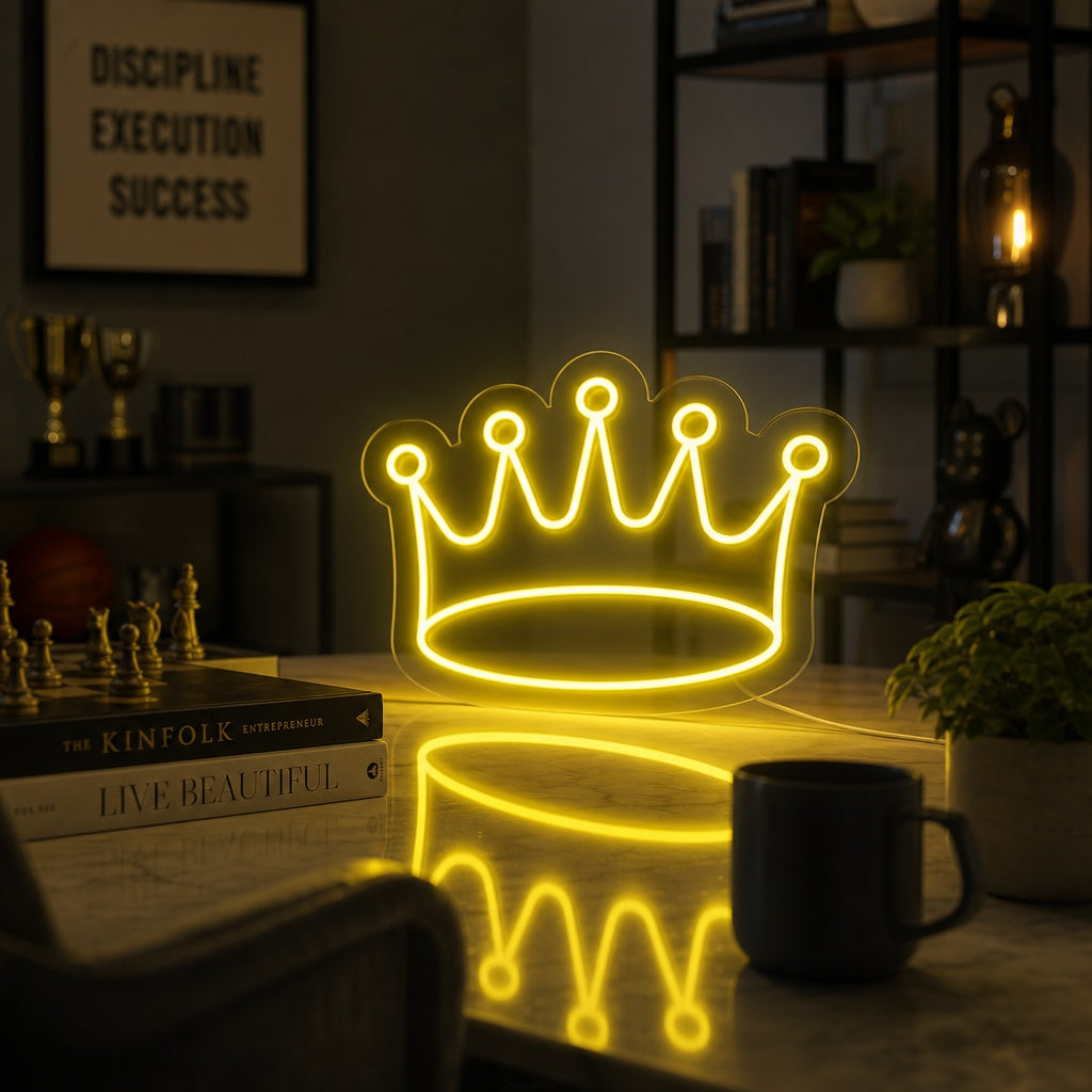"Yellow Crown" Neon Sign